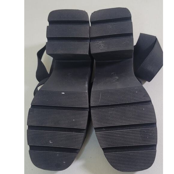 Madden Girl Sandals Womens 10 Black Chunky Platform Sandals Goth Y2K Witchy Edgy - Picture 6 of 9